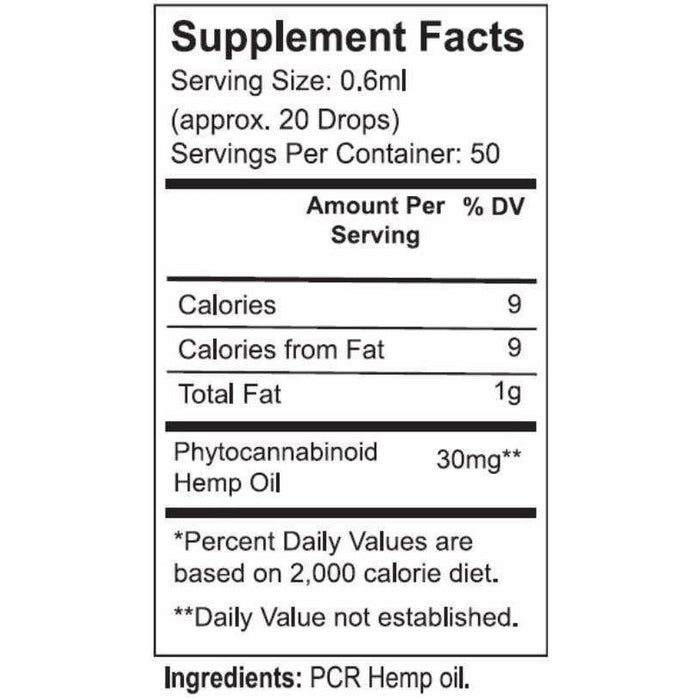 1500mg Natural Flavor Pure CBD Full Spectrum Oil Supplement Label 