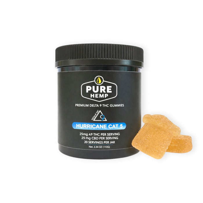 Hurricane Cat5 25mg Delta 9 THC + 25mg CBD Gummies