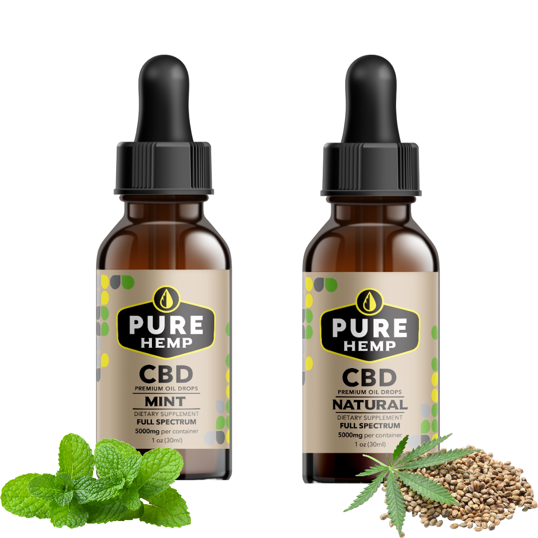 Full Spectrum CBD Oil - 5000mg Mint Flavor - Pure Hemp CBD Pure Co Full Spectrum CBD Oil - 5000mg Mint Flavor - Pure Hemp CBD Pure Co