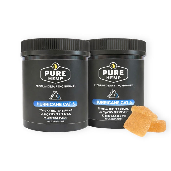 Hurricane Cat5 25mg Delta 9 THC + 25mg CBD Gummies